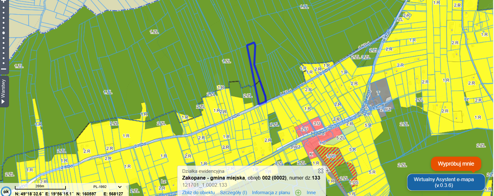 Działka leśna Zakopane - Gubałówka - 1/6 udziału - duży potencjał inwestycyjny w odległości 100 m budynki mieszkalne - zdjęcie 4